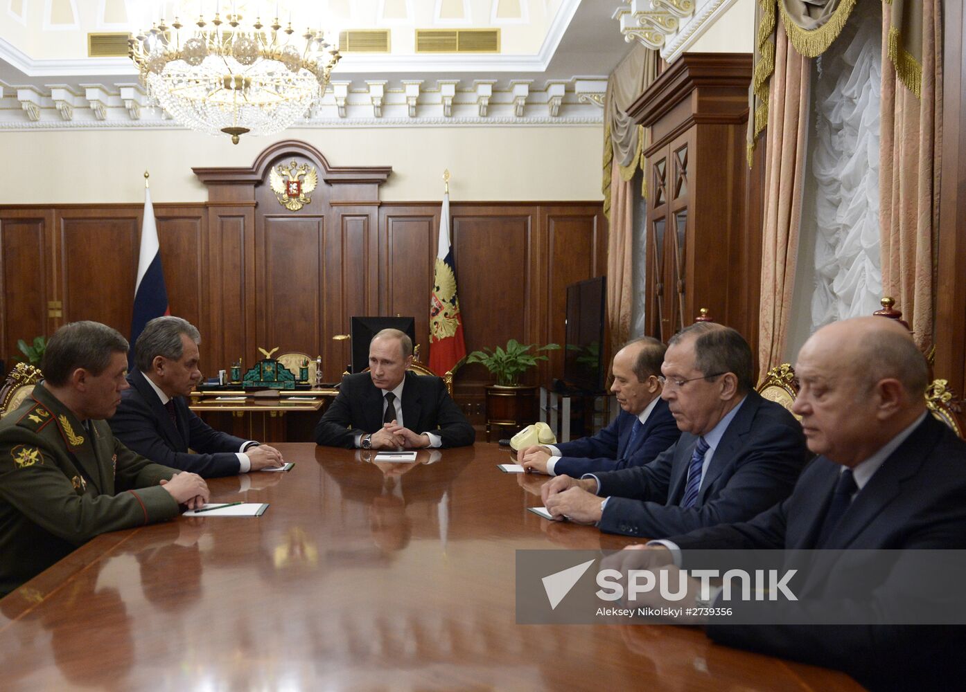 Russian President Vladimir Putin chairs meeting in the Kremlin