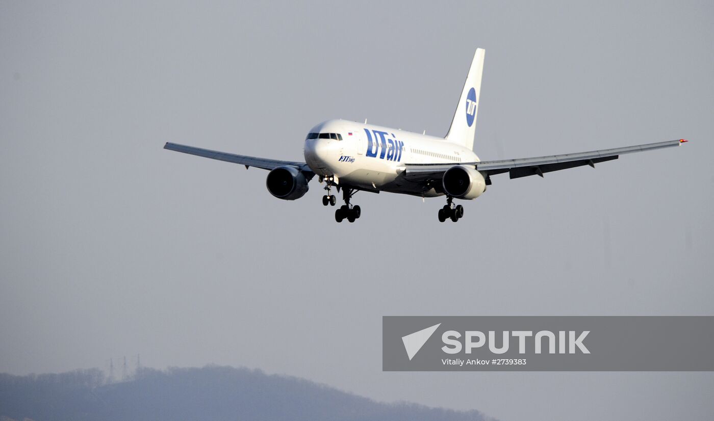 UTair airline's first flight on the Vladivostok-Moscow route