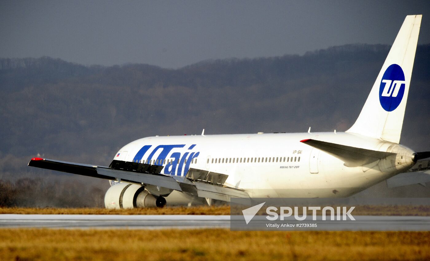 UTair airline's first flight on the Vladivostok-Moscow route