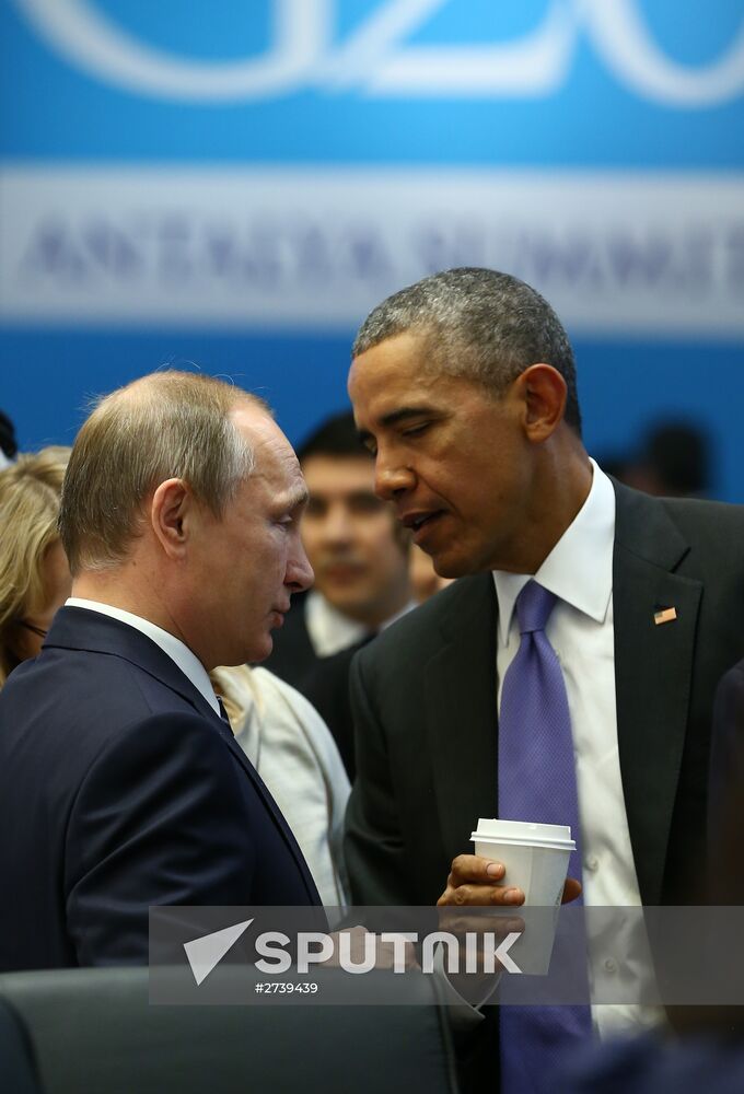 Russian President Vladimir Putin takes part in G20 summit in Turkey