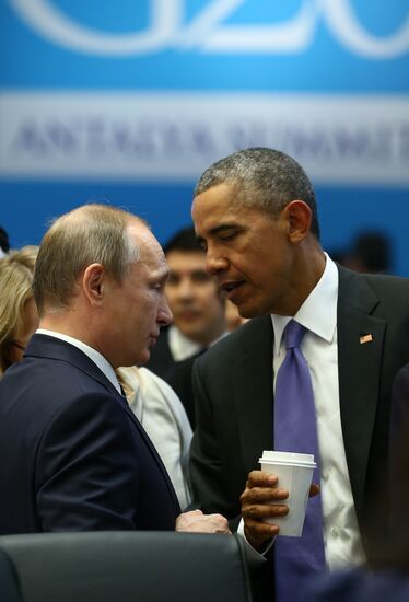 Russian President Vladimir Putin takes part in G20 summit in Turkey