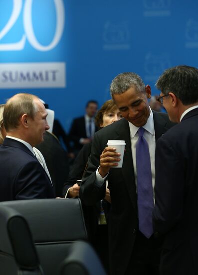 Russian President Vladimir Putin takes part in G20 summit in Turkey