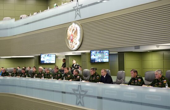 President Vladimir Putin tours National Defense Management Center
