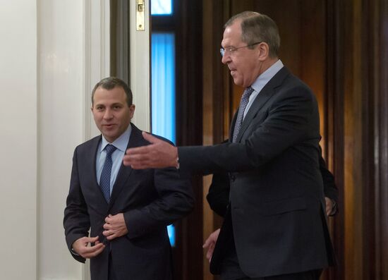 Meeting of Foreign Affairs Ministers of Russia and Lebanon Sergei Lavrov and Gebran Bassil