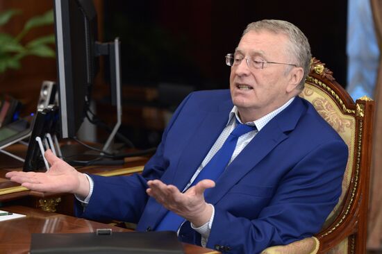 President Vladimir Putin meets with Liberal Democratic Party leader Vladimir Zhirinovsky