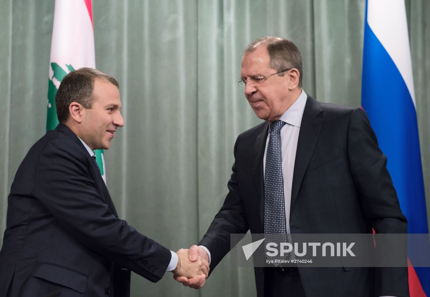 Meeting of Foreign Affairs Ministers of Russia and Lebanon Sergei Lavrov and Gebran Bassil