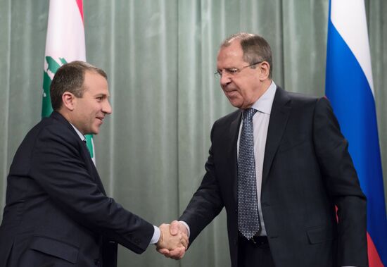 Meeting of Foreign Affairs Ministers of Russia and Lebanon Sergei Lavrov and Gebran Bassil