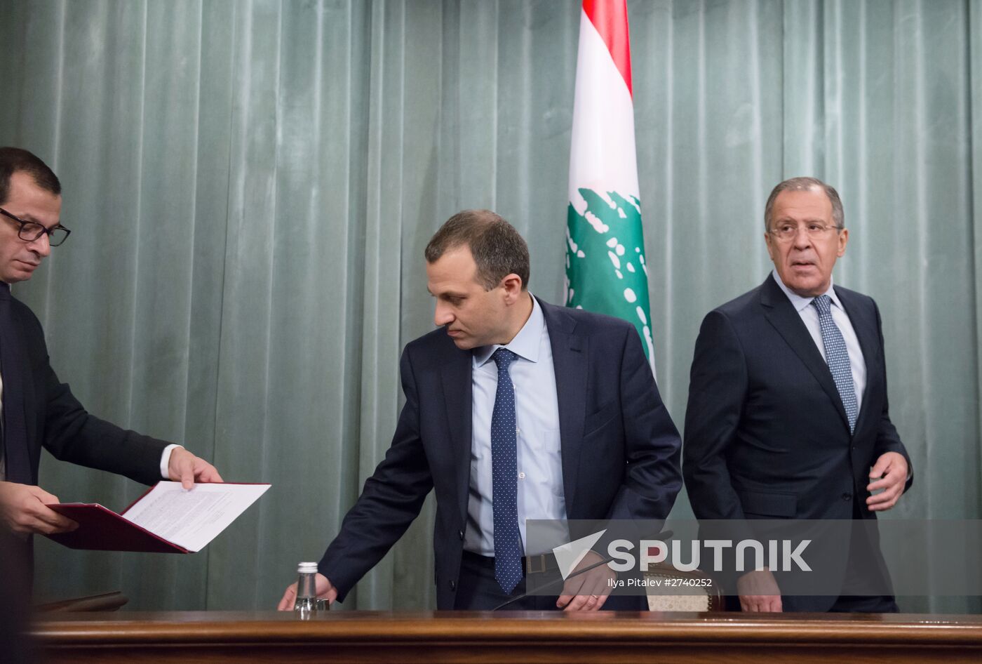 Meeting of Foreign Affairs Ministers of Russia and Lebanon Sergei Lavrov and Gebran Bassil