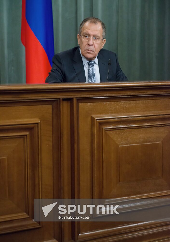 Meeting of Foreign Affairs Ministers of Russia and Lebanon Sergei Lavrov and Gebran Bassil