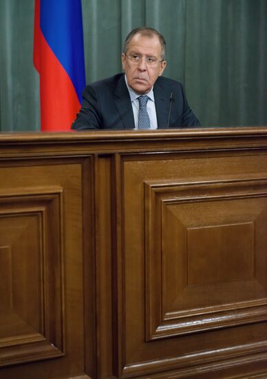 Meeting of Foreign Affairs Ministers of Russia and Lebanon Sergei Lavrov and Gebran Bassil