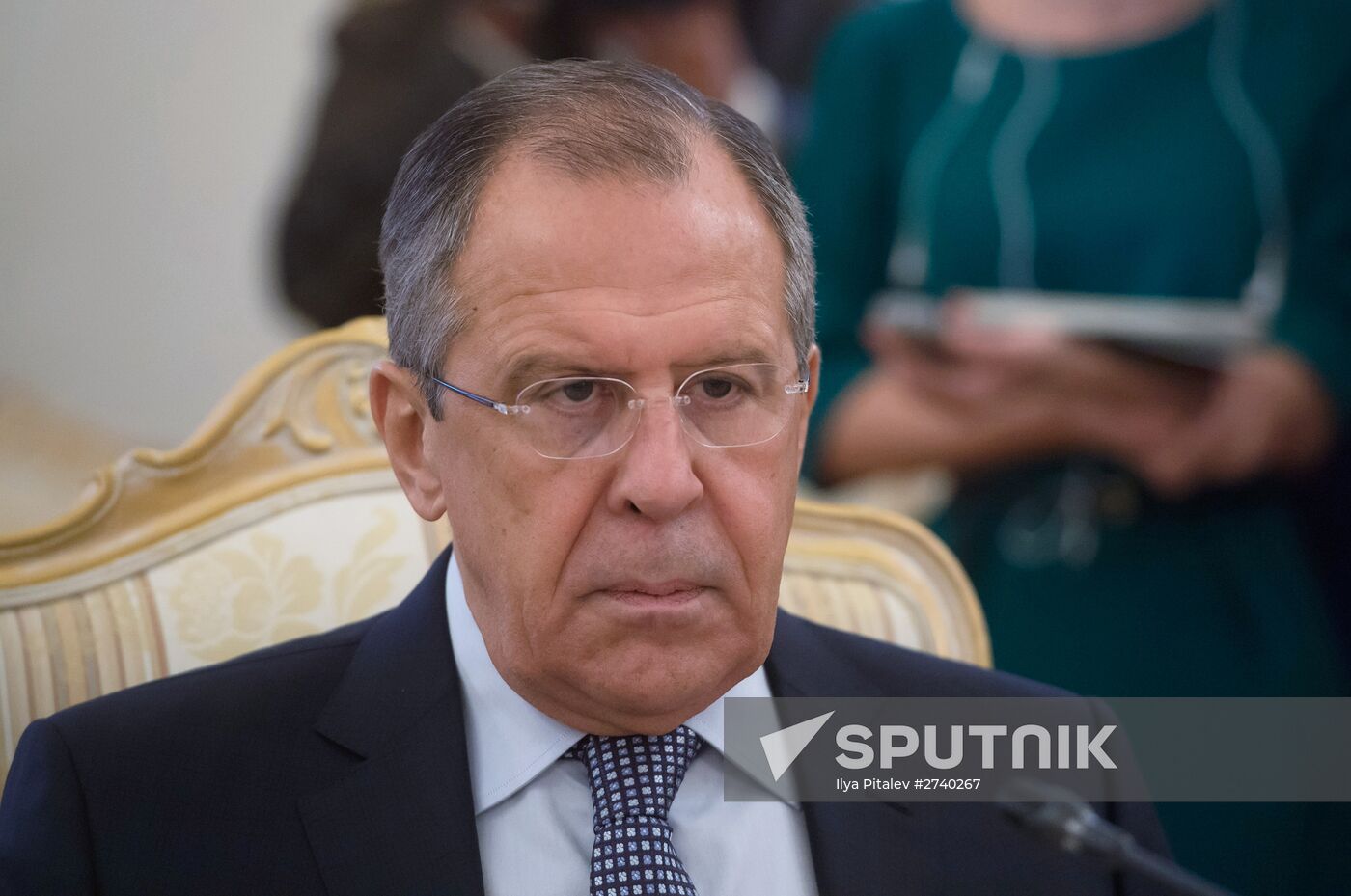 Meeting of Foreign Affairs Ministers of Russia and Lebanon Sergei Lavrov and Gebran Bassil