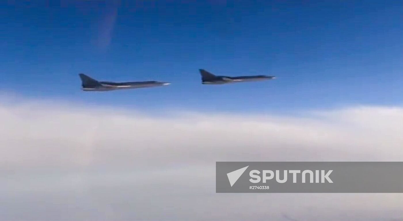 Russian Aerospace Forces' long-range aircraft strike ISIS positions
