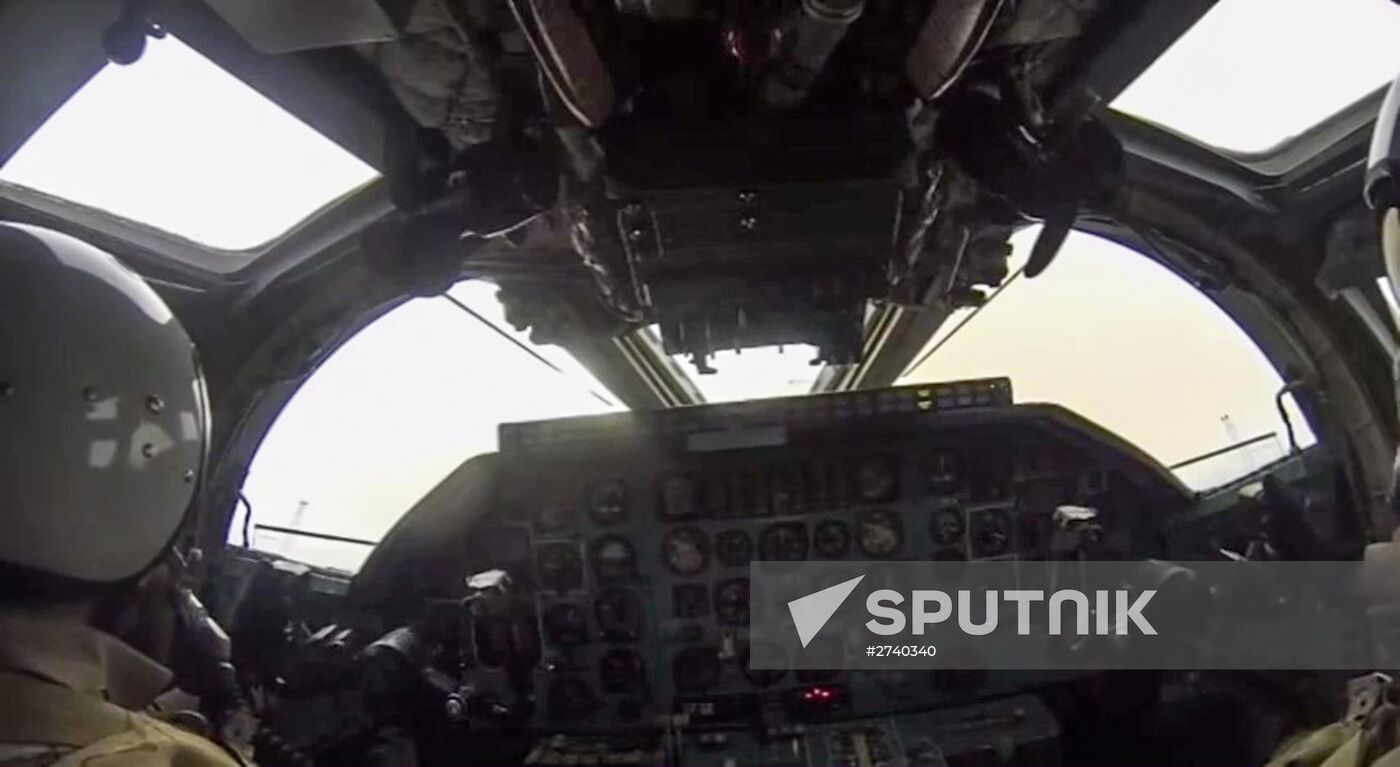 Russian Aerospace Forces' long-range aircraft strike ISIS positions