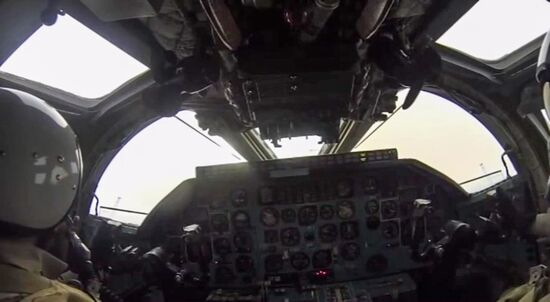 Russian Aerospace Forces' long-range aircraft strike ISIS positions