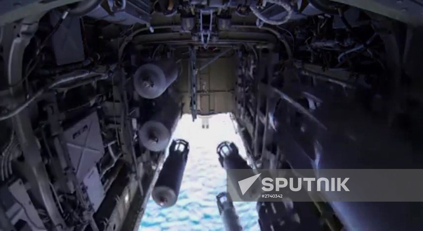 Russian Aerospace Forces' long-range aircraft strike ISIS positions