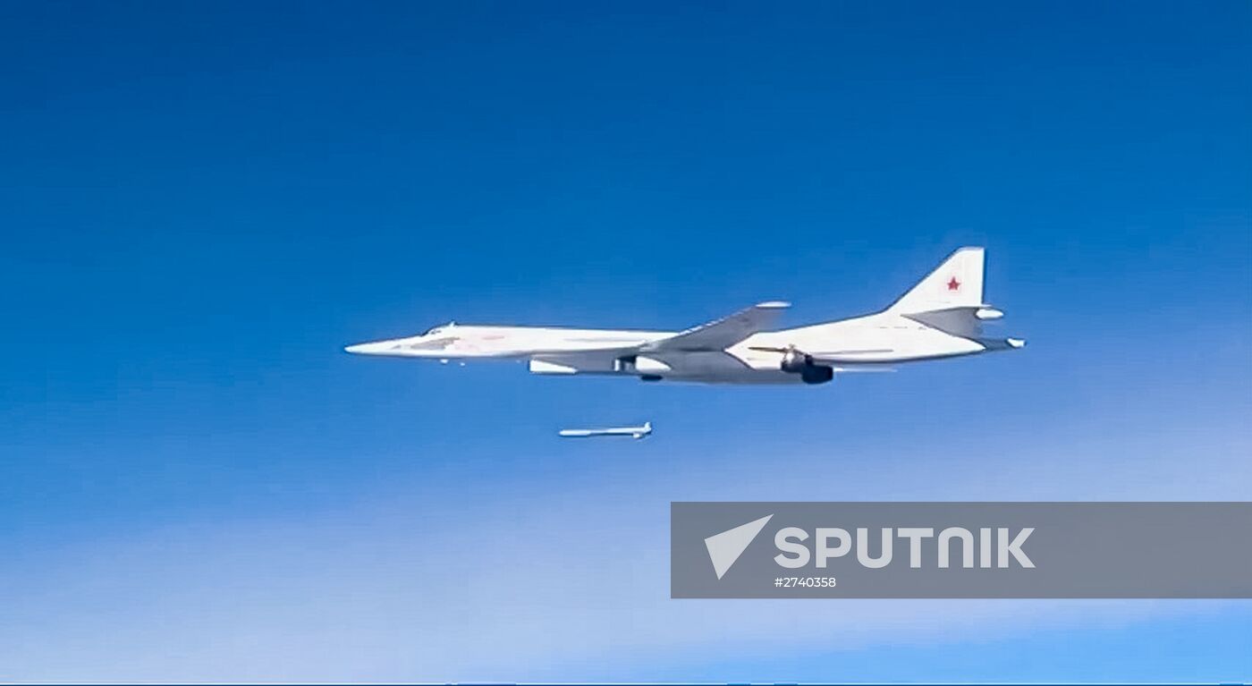 Russian Aerospace Forces' long-range aircraft strike ISIS positions