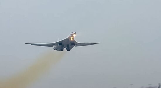 Russian Aerospace Forces' long-range aircraft strike ISIS positions
