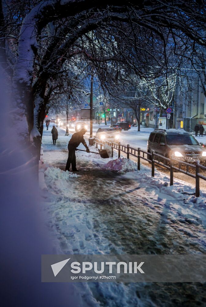 Snowfall in Petrozavodsk