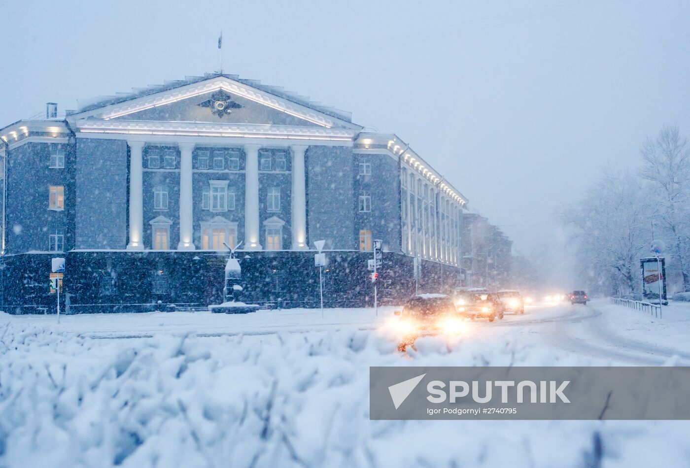 Snowfall in Petrozavodsk