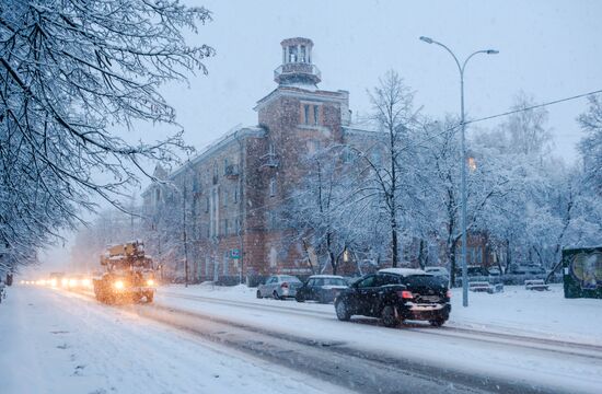 Snowfall in Petrozavodsk