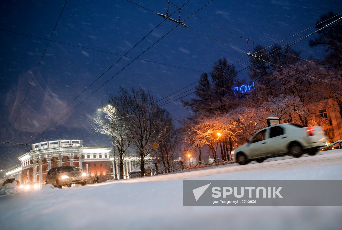Snowfall in Petrozavodsk