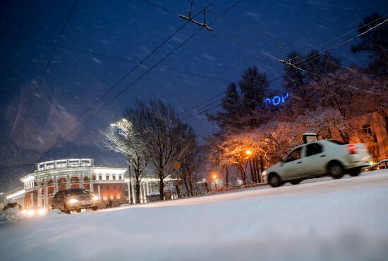 Snowfall in Petrozavodsk