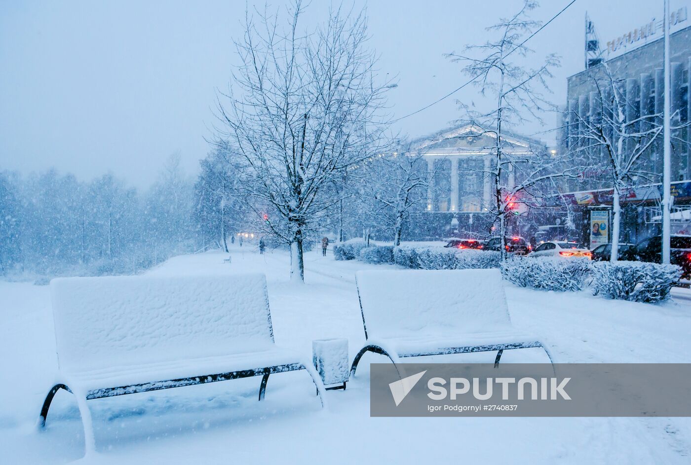 Snowfall in Petrozavodsk