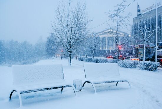 Snowfall in Petrozavodsk