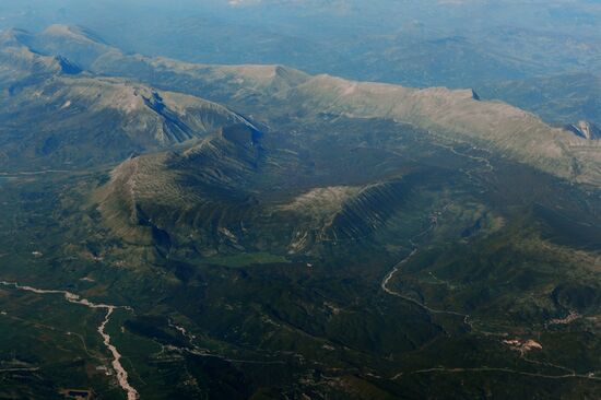Mountainous terrain in Greece