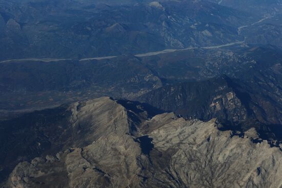 Mountainous terrain in Greece