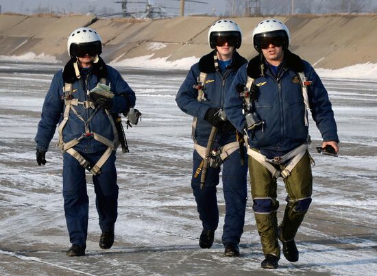Tactical flight training at Chernigovka airfield, Primorye Territory