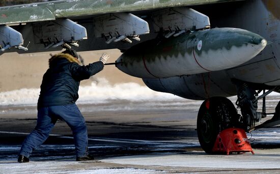 Tactical flight training at Chernigovka airfield, Primorye Territory