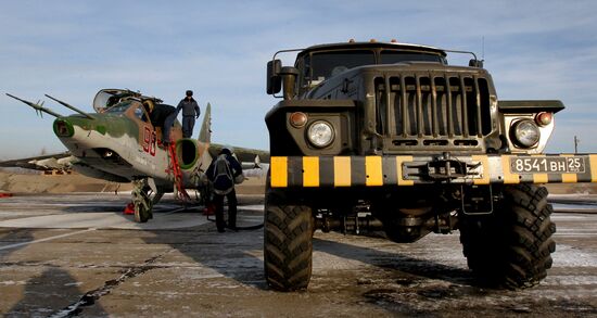 Tactical flight training at Chernigovka airfield, Primorye Territory