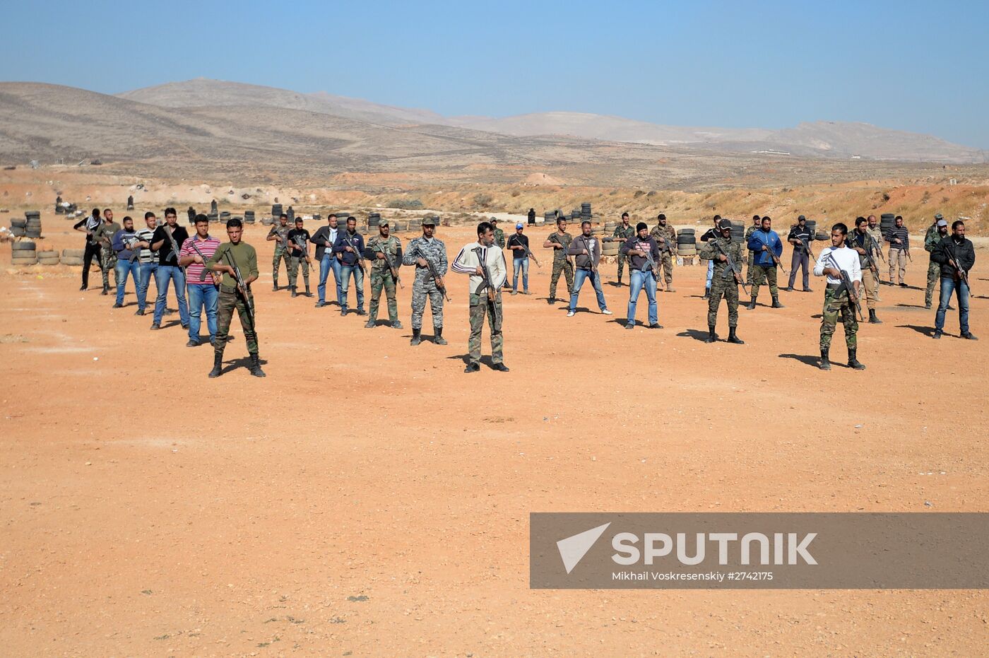 Self-defense fighters' training center in Syria