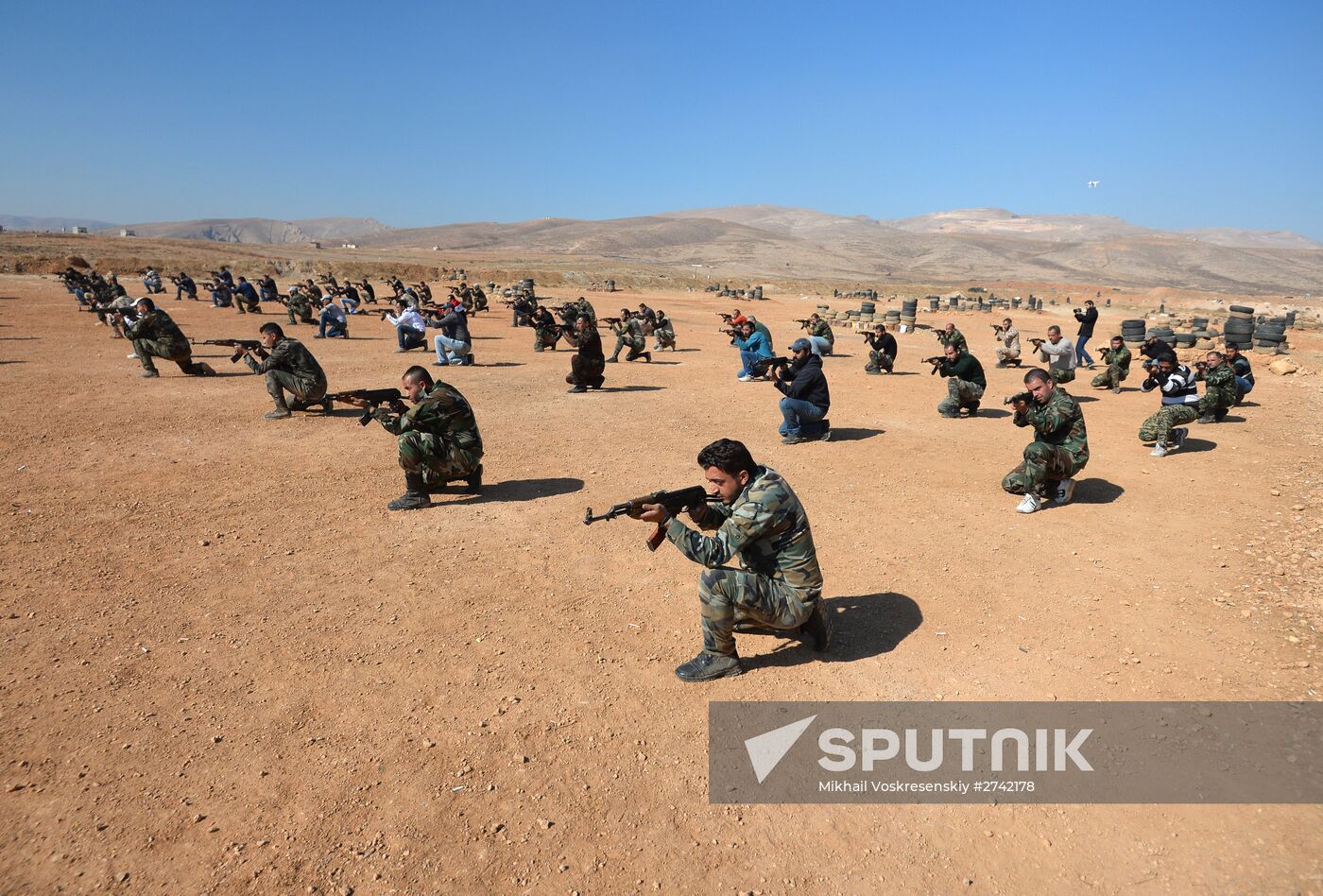 Self-defense fighters' training center in Syria