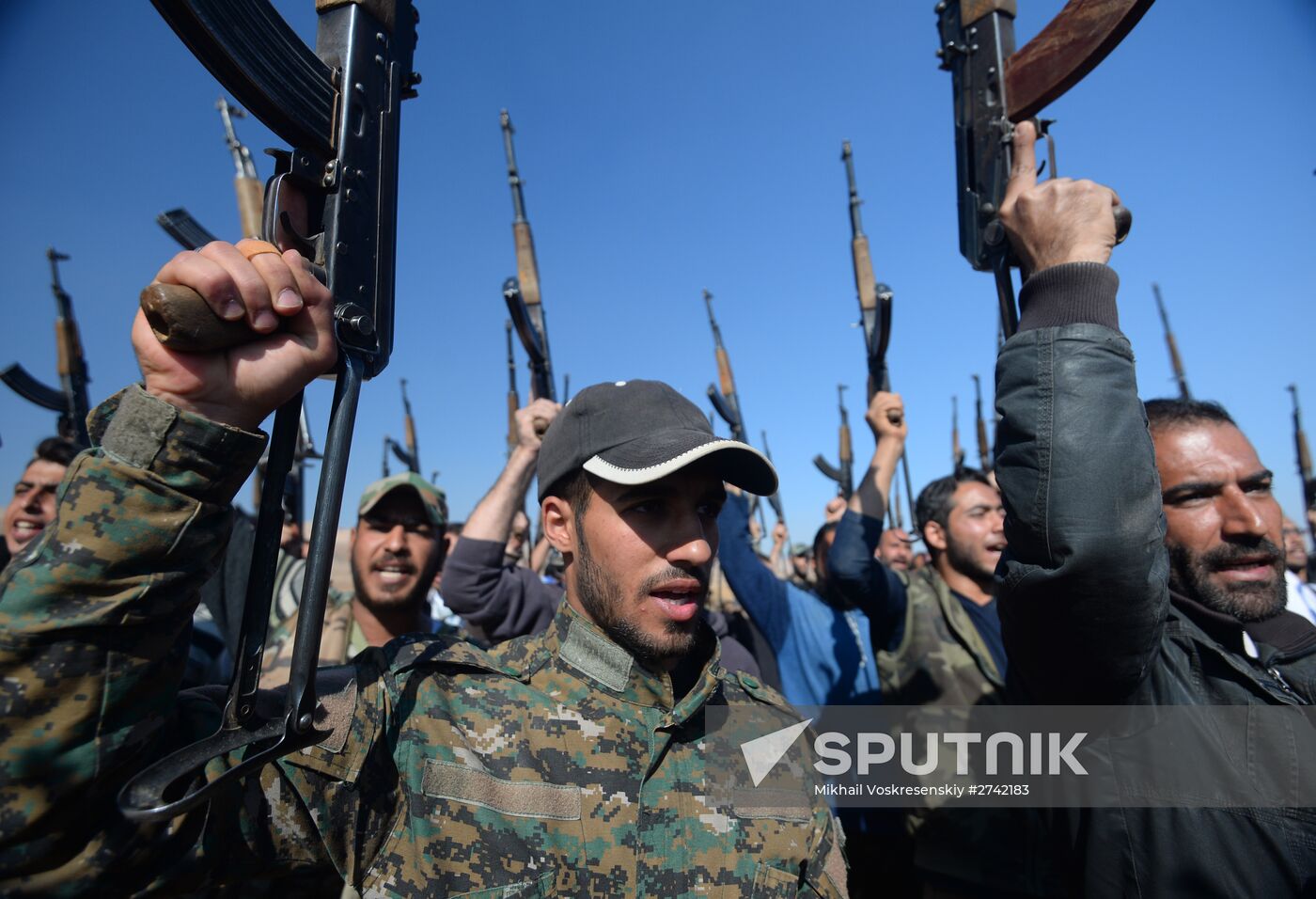 Self-defense fighters' training center in Syria
