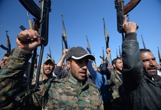 Self-defense fighters' training center in Syria