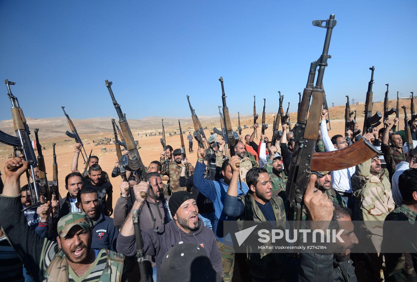 Self-defense fighters' training center in Syria