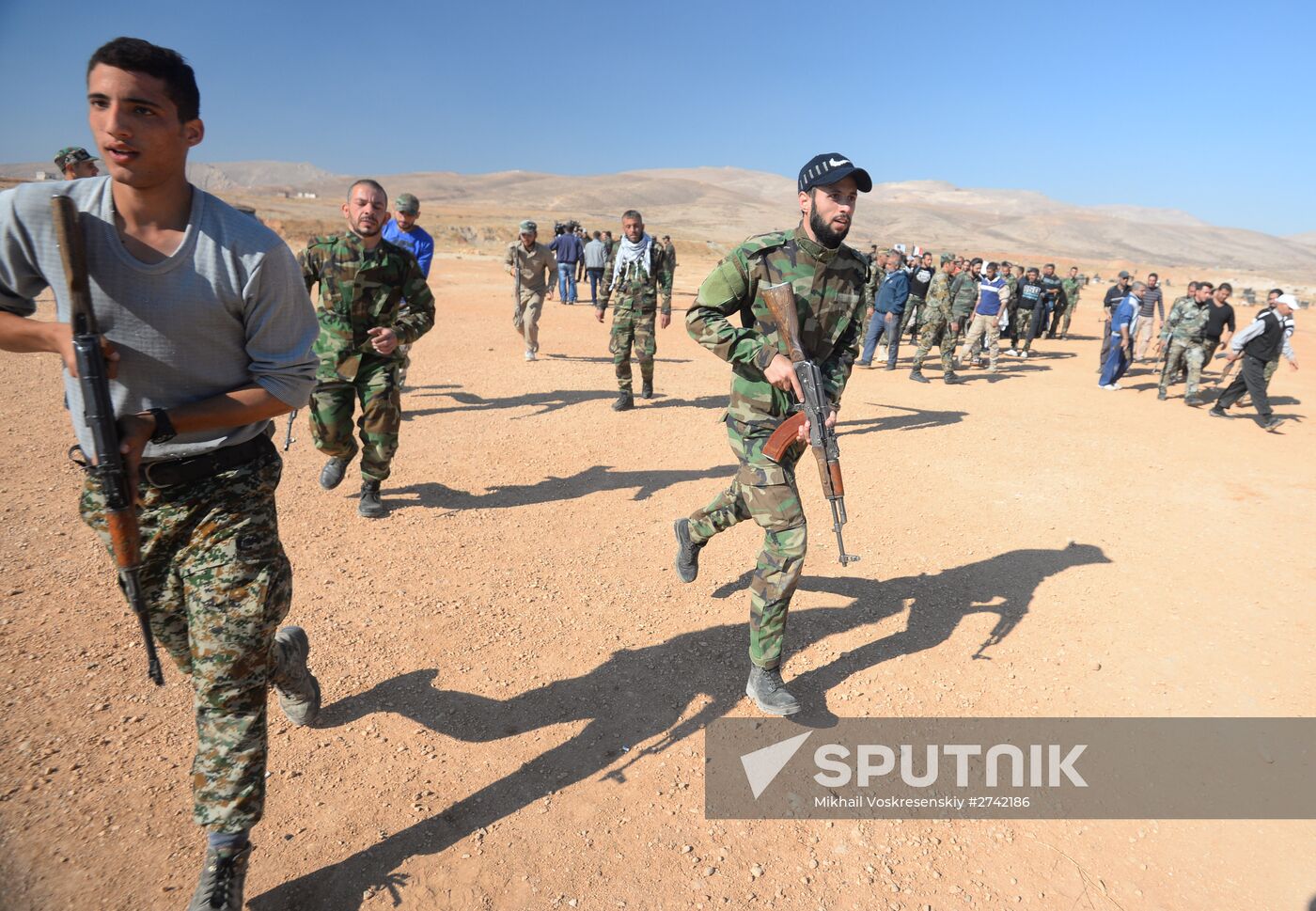 Self-defense fighters' training center in Syria