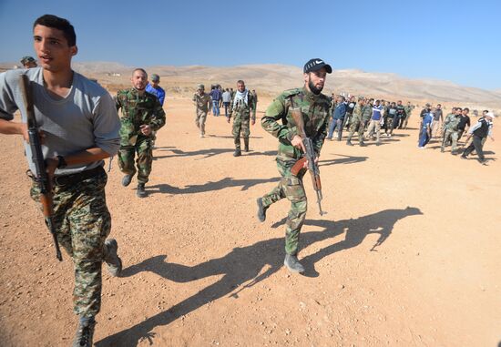Self-defense fighters' training center in Syria