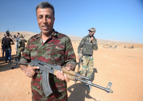 Self-defense fighters' training center in Syria