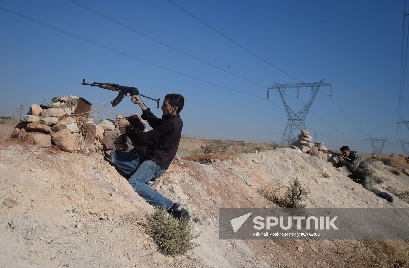 Self-defense fighters' training center in Syria