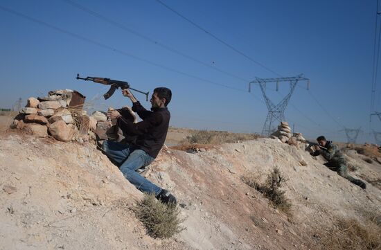 Self-defense fighters' training center in Syria