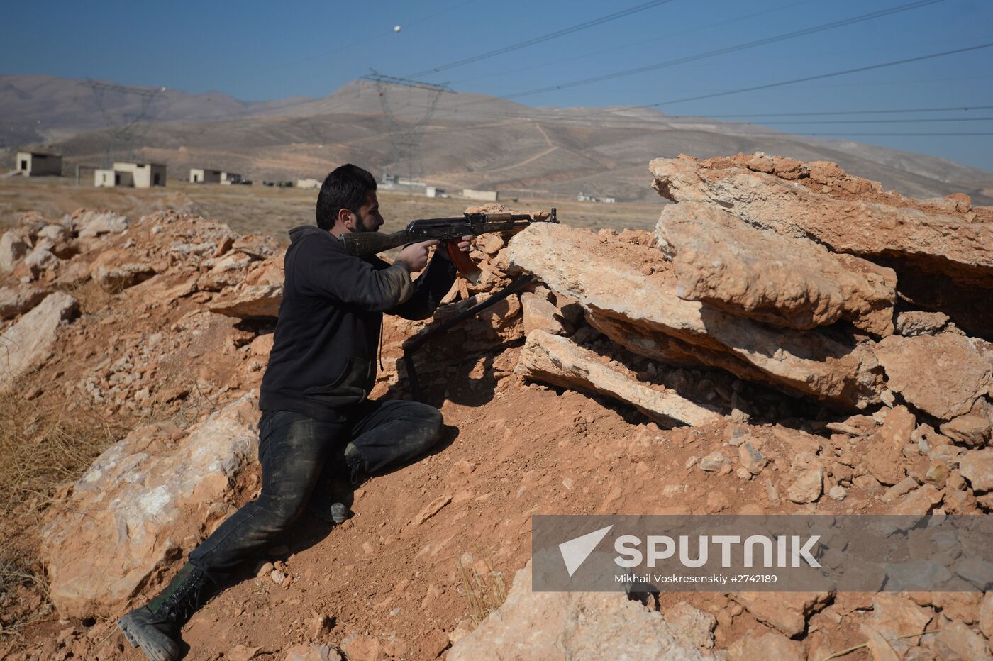 Self-defense fighters' training center in Syria