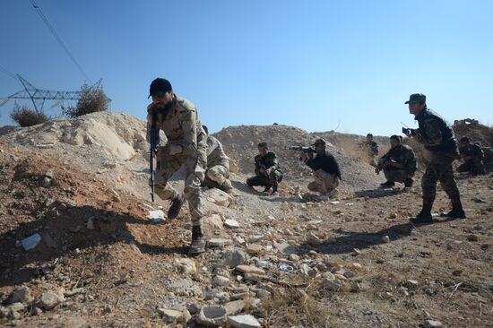 Self-defense fighters' training center in Syria