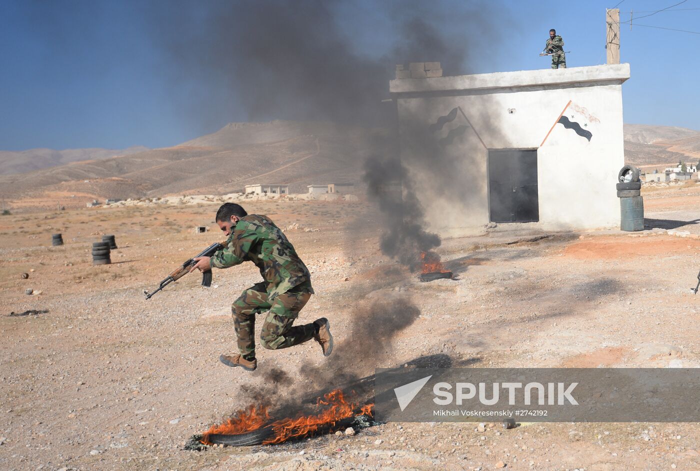 Self-defense fighters' training center in Syria