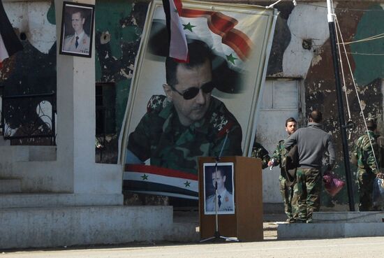 Self-defense fighters' training center in Syria