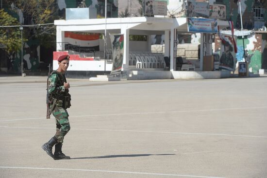 Self-defense fighters' training center in Syria