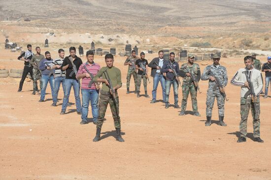 Self-defense fighters' training center in Syria