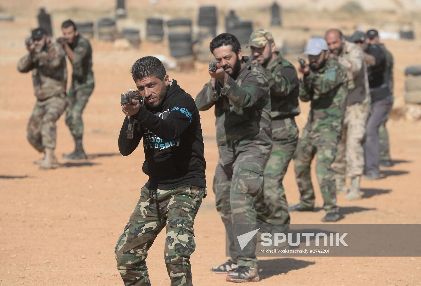 Self-defense fighters' training center in Syria